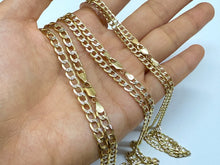 Load image into Gallery viewer, 10k Two Tone Yellow White Gold Hollow Cuban Link Chain 3.5mm-5.4mm / 16"-30"