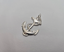 Load image into Gallery viewer, 925 Sterling Silver Anchor Wrapped with Rope Pendant 1 1/16 Inch Tall (27mm)
