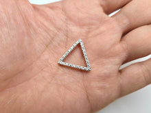 Load image into Gallery viewer, 925 Sterling Silver Cubic Zirconia Triangle Pendant 3/4 Inch (19mm) Tall