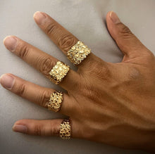 Load image into Gallery viewer, Authentic 14k Gold Nugget Ring Manly Small Medium Large Extra Large Sizes 6-13
