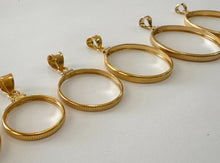 Load image into Gallery viewer, Authentic 14k Gold Filled Screw Top Bezel with Coin Edge 6 Sizes