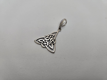 Load image into Gallery viewer, 925 Sterling Silver Large Celtic Leafy Triquetra Knot Pendant 1 (25mm) Inch Tall