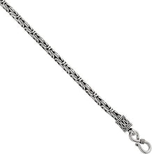 Load image into Gallery viewer, 4mm Sterling Silver Round Byzantine Chain Bracelet Necklace Antiqued Finish 7-30