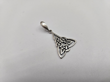 Load image into Gallery viewer, 925 Sterling Silver Large Celtic Leafy Triquetra Knot Pendant 1 (25mm) Inch Tall