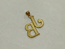 Load image into Gallery viewer, 10K Yellow Gold Double Initial Pendant Charm Diamond Cut A ~ Z Alphabet 4 Sizes