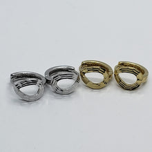 Load image into Gallery viewer, 14K Real Yellow White Gold Huggie Hoop Earrings Diamond Cut Round 11mm Men Women