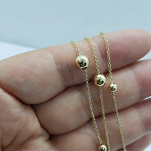 Load image into Gallery viewer, 14k Hollow Gold Station Bead Chain Necklace Bead 6mm Wide Chain 1mm/16" 18" 20"