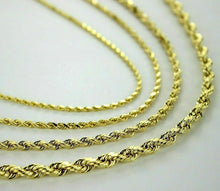 Load image into Gallery viewer, 10k Solid Yellow Gold D/C Rope Chain Necklace Bracelet 1.5mm-8mm 8.5" 16"-30"