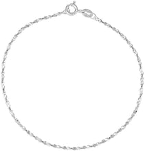 Load image into Gallery viewer, 925 Sterling Silver Diamond Cut Twisted Serpentine Chain Bracelet Necklace 1.5mm