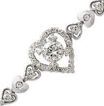 Load image into Gallery viewer, 14K White Gold Fancy Bracelet High Polished 5mm Wide 14mm Center Set Avail.