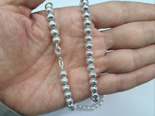 Load image into Gallery viewer, 925 Sterling Silver High Polish Bead Ball Chain Necklace Bracelet 6mm 7" to 20"