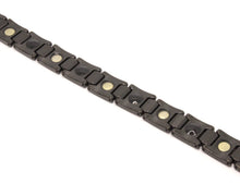 Load image into Gallery viewer, Tungsten Carbide Black Hexagon Faceted Magnetic Therapy Bracelet, 1/2 Inch Wide