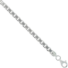 Load image into Gallery viewer, Sterling Silver Italian Grooved BOX Chain Bracelets 4.5mm Thick 8 inch