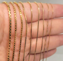 Load image into Gallery viewer, Authentic 14K Solid Yellow Gold Box Chain Necklace 0.55mm-2.5mm All Size 16"-30"
