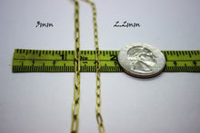 Load image into Gallery viewer, 14K Yellow Gold PaperClip Chain Necklace 2.2mm 3mm / 16" ~ 30"
