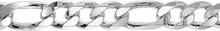 Load image into Gallery viewer, 925 Sterling Silver Heavy Thick Figaro Chain Beveled Edge Bracelet Necklace 17mm
