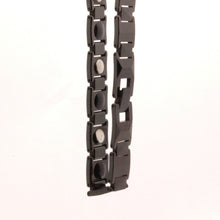 Load image into Gallery viewer, Tungsten Carbide Black Rectangular Faceted Links Magnetic Therapy Bracelet