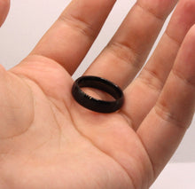 Load image into Gallery viewer, Tungsten Carbide Short Smooth Black Domed Brushed Finish Wedding Band Ring 6mm