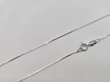 Load image into Gallery viewer, 925 Sterling Silver Very Fine Thin Box Chain Necklace Women 0.7mm 16" to 18"