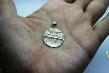 Load image into Gallery viewer, 10K Yellow Solid Gold Round Last Supper Diamond Cut Pendant 3 sizes