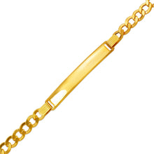 Load image into Gallery viewer, 14K Yellow Gold Hollow Curb ID Bracelet 6mm/5mm 7" 7.5" Engraving Available