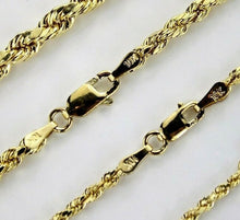 Load image into Gallery viewer, 10K Yellow Gold Hollow Rope Twist Chain Bracelet Men Women 2mm-5mm Size 7" 8" 9"