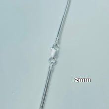Load image into Gallery viewer, 925 Sterling Silver Snake Chain Necklaces & Bracelets 2mm medium thick