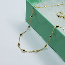 Load image into Gallery viewer, 14k Solid Yellow Two Tone Gold Ball Bead Chain Necklace 2mm 4mm / 16" 18" 20"
