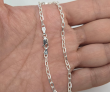 Load image into Gallery viewer, 925 Sterling Silver Beveled Boston Cable Link Chain Necklace 3.1mm 7" to 30"
