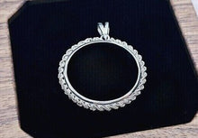 Load image into Gallery viewer, 925 Sterling Silver Half Dollar Bezel with Actual Rope Edge 30mm Coins 50 Cents