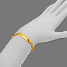 Load image into Gallery viewer, 14K Yellow Gold Figaro Chain ID Bracelet 8mm/6mm 7" 7.5" 8" Engraving Available