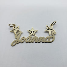 Load image into Gallery viewer, 10K Solid Yellow Gold Handmade Personalized Custom Name Pendant Charm with Stars