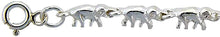 Load image into Gallery viewer, Sterling Silver Linked Elephants Anklet for Women 9-10inch ankles