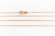 Load image into Gallery viewer, 10K Solid Rose Gold Rolo (1mm) & Box (0.6mm) Chain 16-24"