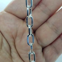 Load image into Gallery viewer, Sterling Silver Paperclip Cable Chain Necklace Bracelet Square Wire 6.5mm 7"~30"