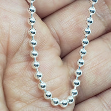 Load image into Gallery viewer, 925 Sterling Silver Plain Pallini Bead Ball Chain Bracelet Necklace 3mm 7"~30"