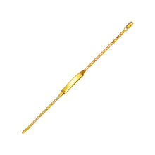 Load image into Gallery viewer, 14K Yellow Gold Baby ID Bracelet Curb X-Light 5mm ID 2.5mm Chain 6" Engraving