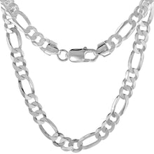 Load image into Gallery viewer, 925 Sterling Silver Thin Flat Figaro Link Chain Necklace Bracelet 7mm 7" to 30"