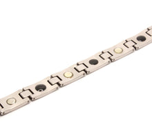 Load image into Gallery viewer, Tungsten Carbide Triangular Faceted Magnetic Therapy Bracelet, 3/8 Inch Wide