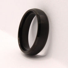 Load image into Gallery viewer, Tungsten Carbide Short Smooth Black Domed Brushed Finish Wedding Band Ring 6mm