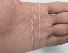 Load image into Gallery viewer, 925 Sterling Silver Thin Cable Link Chain Necklace Bracelet 1.1mm 16" to 20"