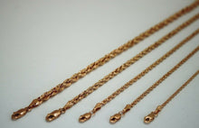 Load image into Gallery viewer, 10K SOLID ROSE GOLD ROPE CHAIN NECKLACE 1.5MM ~ 5MM 16" ~ 30" FOR MEN WOMEN