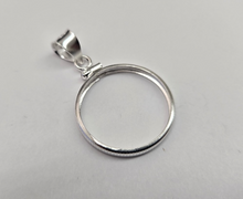 Load image into Gallery viewer, 925 Sterling Silver 5 Cent Nickel Coin Bezel Frame 21mm Screw Top Coin Edge