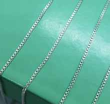 Load image into Gallery viewer, Sterling Silver Box Chain Necklace Bracelet Medium Thick 1.2mm-2.2mm Size 7"-30"