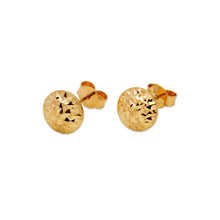 Load image into Gallery viewer, 14K Real Yellow Gold Diamond Cut Curved Ball Stud Earrings 7mm 9mm