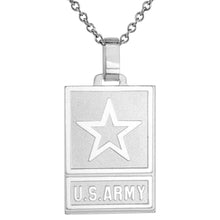 Load image into Gallery viewer, 925 Sterling Silver Rectangular Silver US Army Logo Pendant 1 1/4 (31mm) Inch