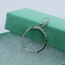 Load image into Gallery viewer, Sterling Silver Dime Bezel 18 mm Coins Prong Back Diamond Cut 10 Cent Coin