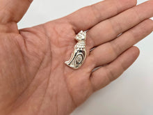Load image into Gallery viewer, 925 Sterling Silver Egyptian Curl Sitting Cat Pendant 1 1/4 (31mm) Inch Tall