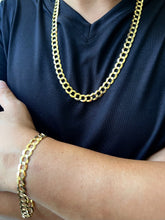 Load image into Gallery viewer, 10K Yellow Gold Solid Cuban Link Chain Curb Necklace Bracelet 10mm, 8"~30"