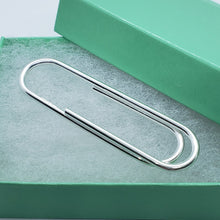 Load image into Gallery viewer, 925 Sterling Silver Large Paper Clip Money Clip Made in Italy 2 3/8 x 5/8 inch